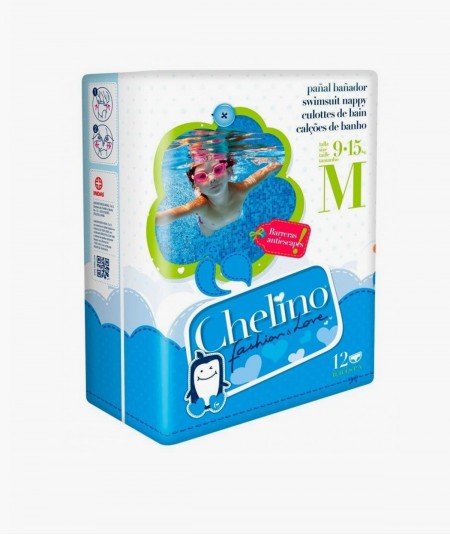 CHELINO FASHION & LOVE PAÑAL BAÑADOR INFANTIL TALLA M 5-9 KG 12 PAÑALES
