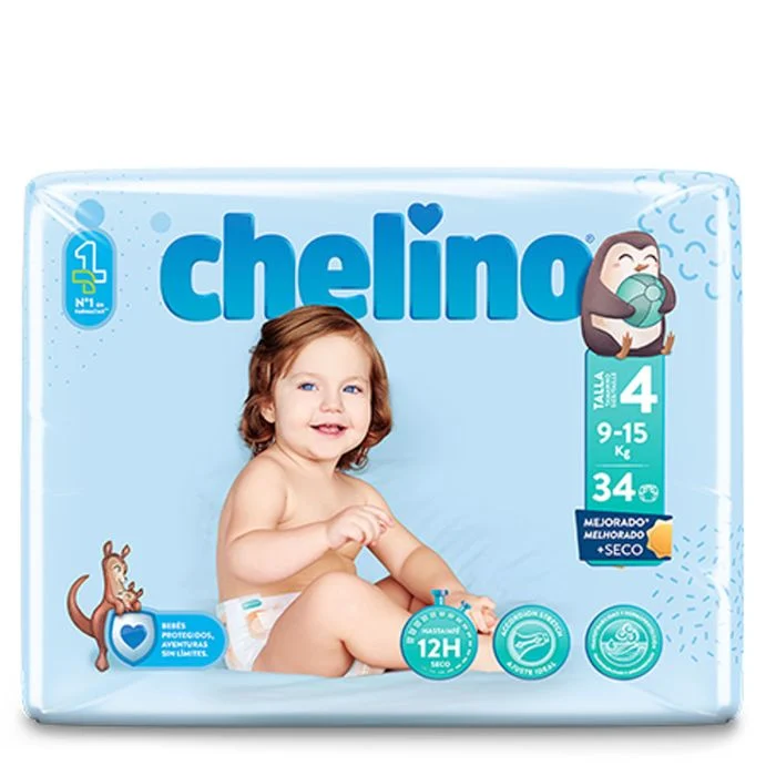 Chelino Pañales Talla 4 de 9-15kg 34 Pañales